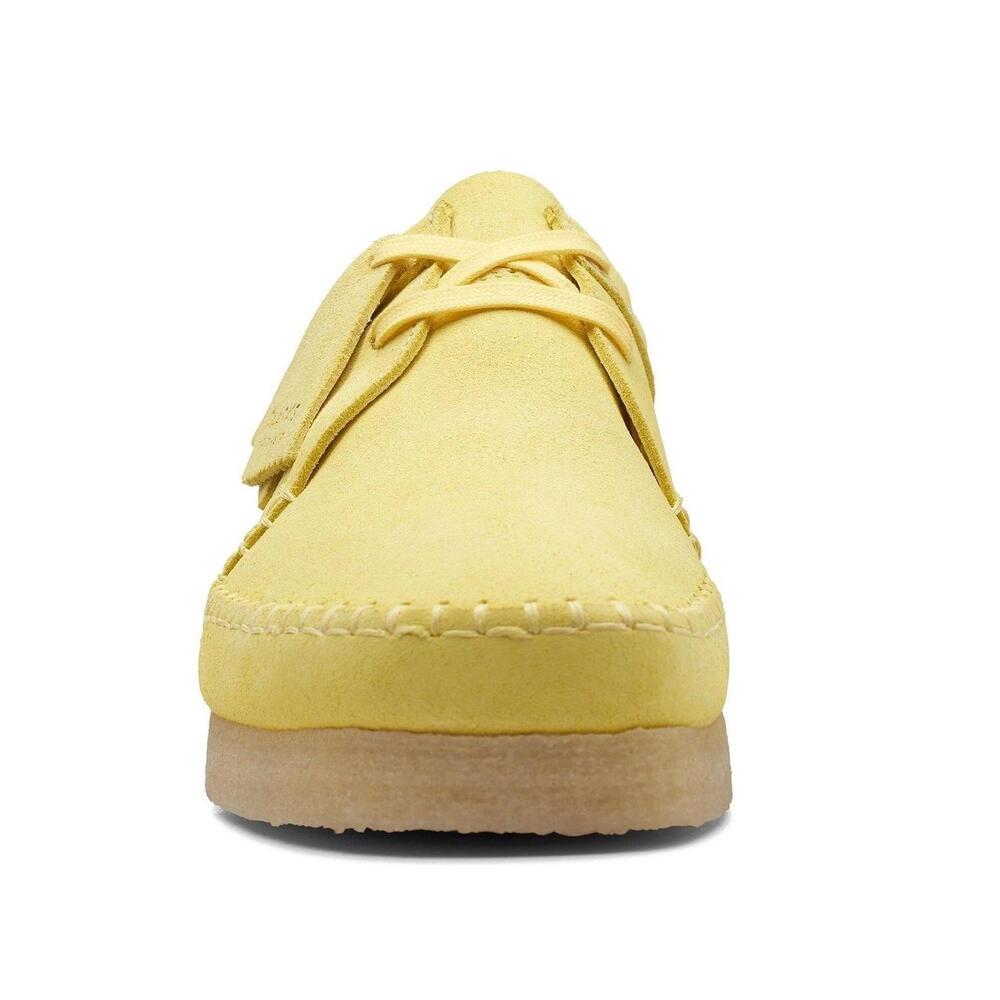 NEW CLARKS men's weaver shoes in bright yellow suede - Picture 6 of 8